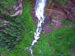 Bear Creek Falls Telluride Aerial View