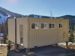 Image of a Colorado Container Home being built in the mountains