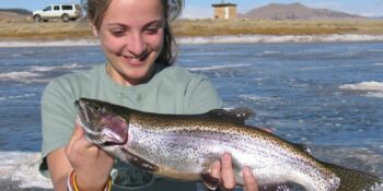 Colorado Ice Fishing Eleven Mile Reservoir Girl Catches Trout