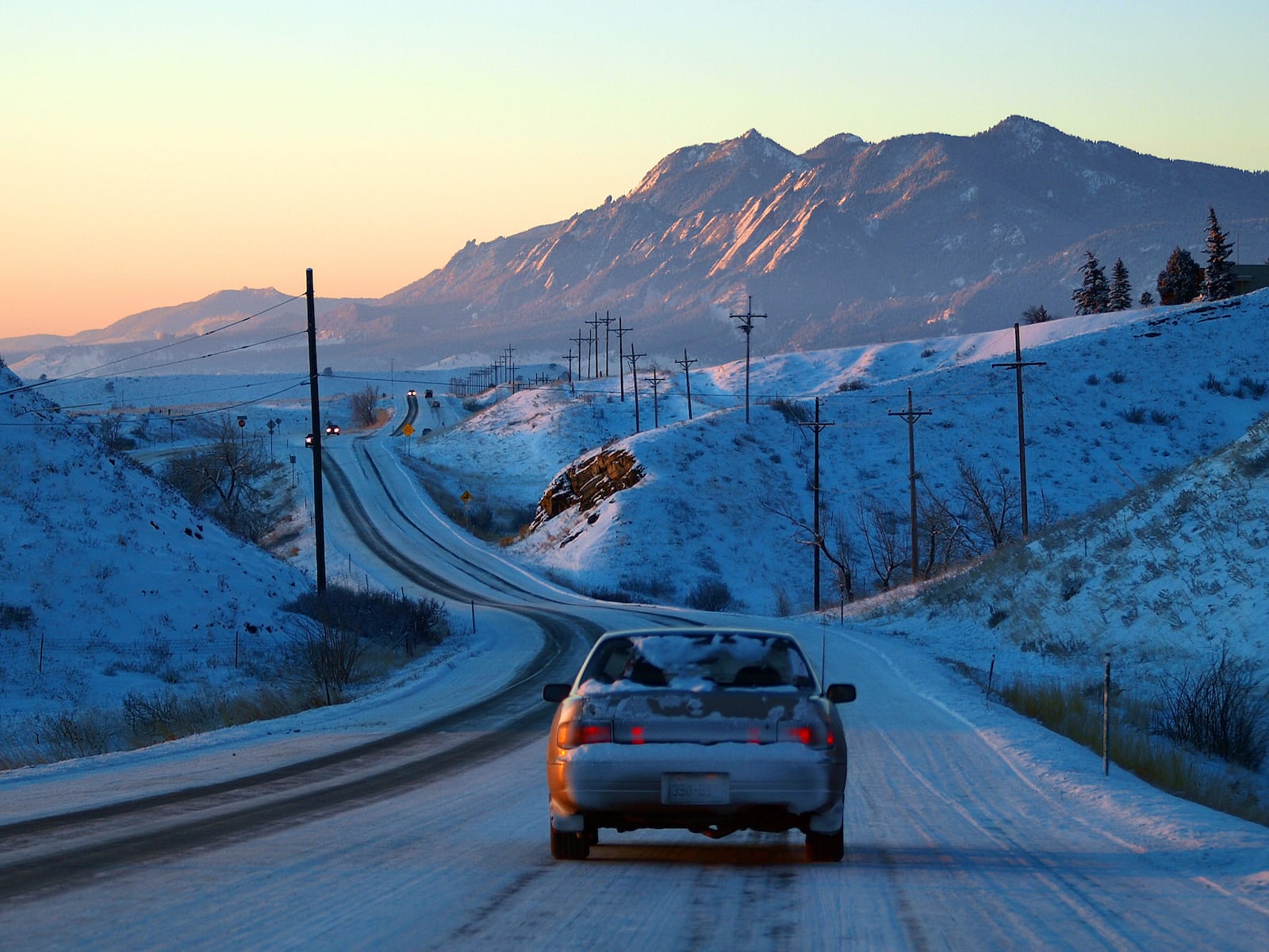 Colorado Winter Driving Boulder Car Flatirons