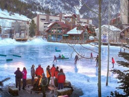 Image of Copper Mountain's ice skating rink in Colorado