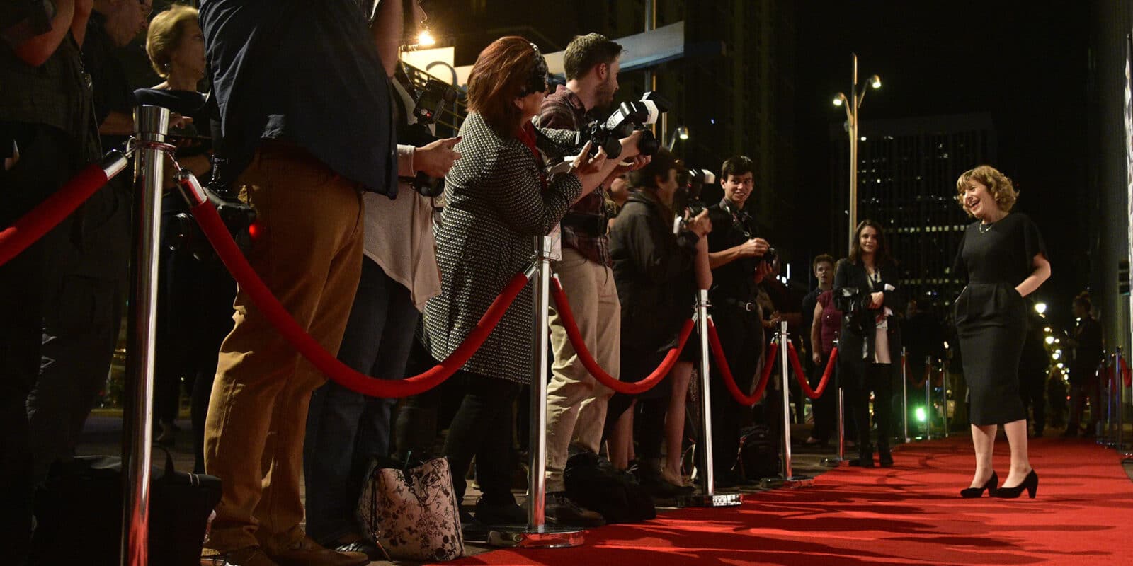 Red carpet appearance at a film festival