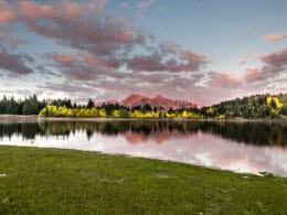 Image of the sun setting at Lost Lakes Campground in Paonia, Colorado