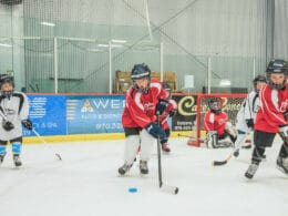 Image of a youth hockey game at Eagle Pool and Ice Rink in Colorado