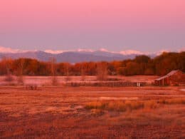 Sandstone Ranch Longmont Colorado Sunrise over 19th Century Home