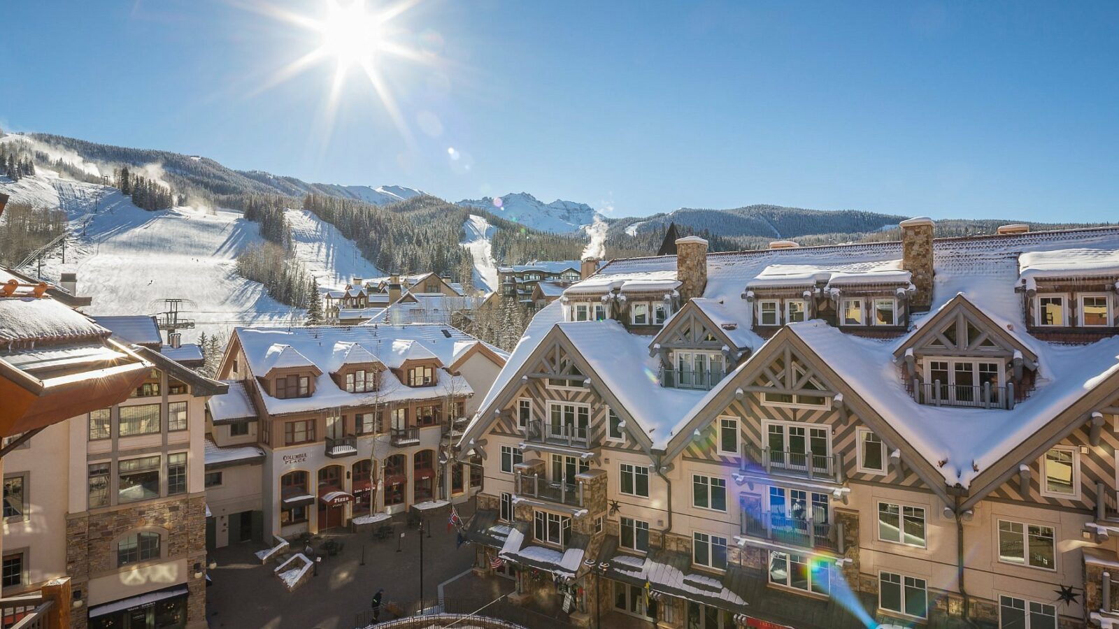 aerial view of the madeline in telluride