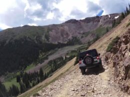 Jeeps Driving Up Webster Pass Colorado