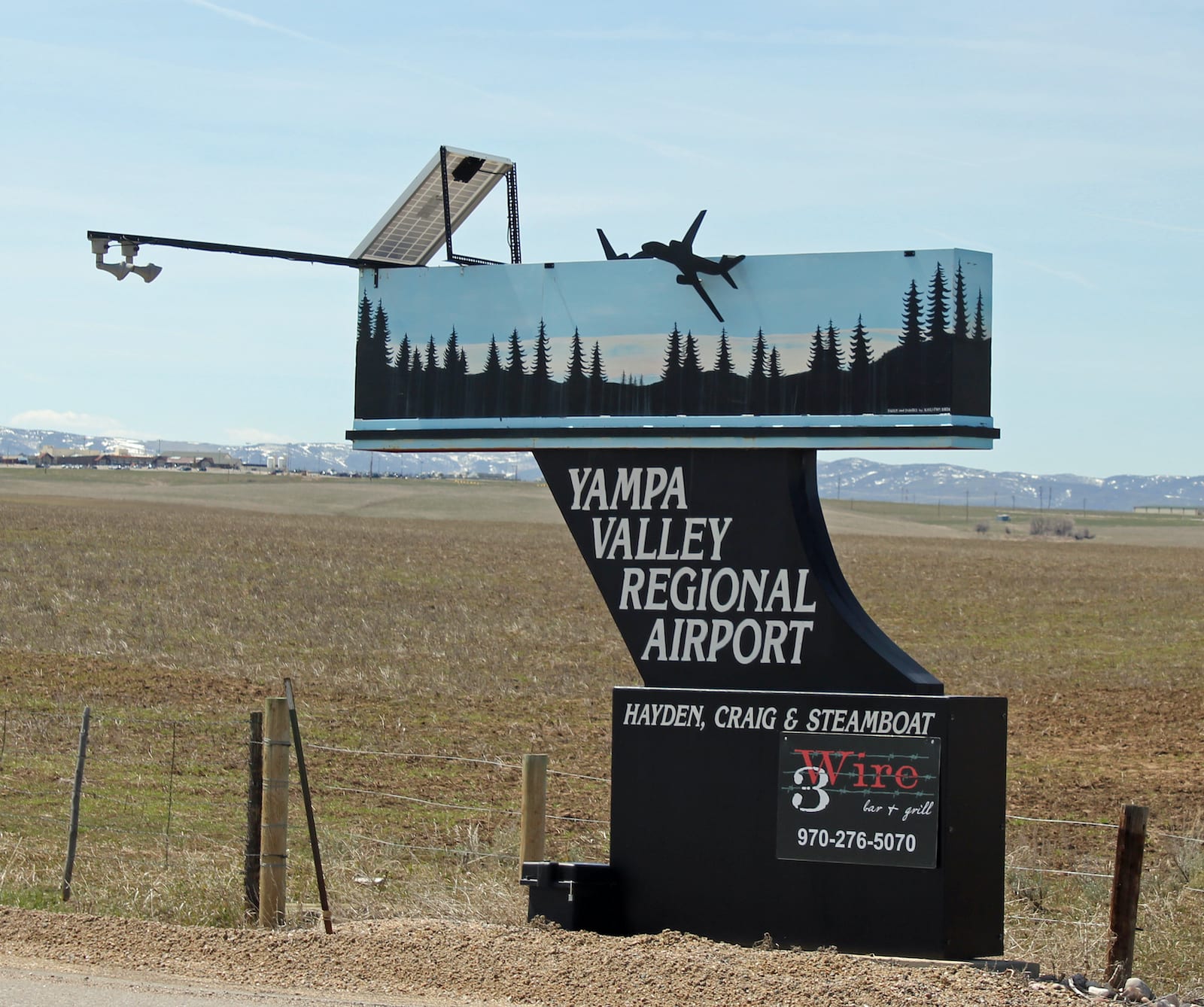 Yampa Valley Regional Airport Sign Hayden Colorado